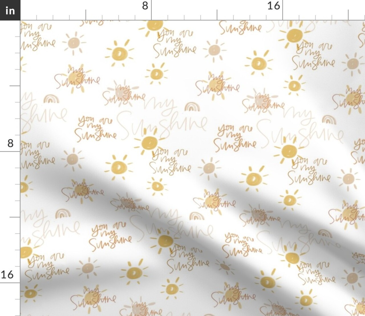 Sunshine gender neutral Yellow Sun Watercolor Custom Printed Fabric by Spoonflower Various Fabrics by the Yard or Fat Quarter